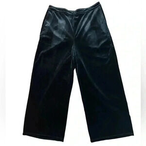 Abercrombie & Fitch Wide Leg Crop Dress Pants Velvet Black Size Small